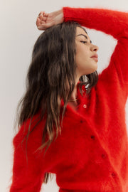 World of Nomads II BELLA Cropped Cashmere Cardi - flame