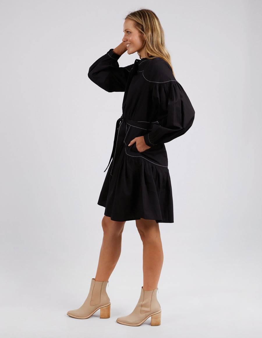 Foxwood II GOLDIE Contrast Stitch Dress - black