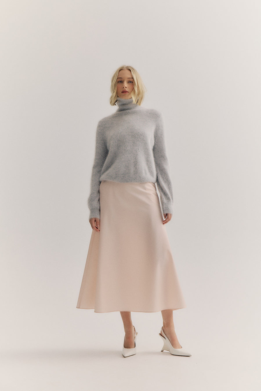 World of Nomads II MAYA Roll Neck Knit - light grey