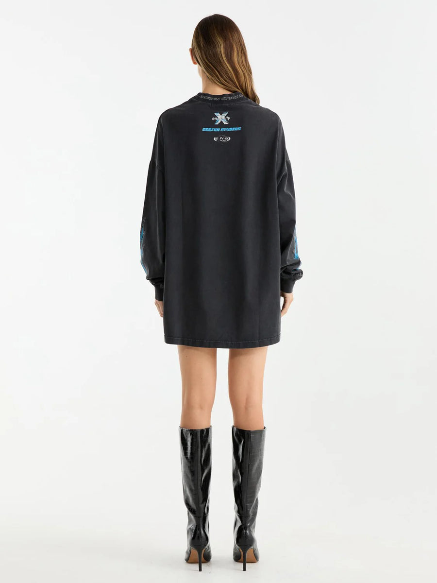 ENA Pelly II SPEEDWAY Tee Dress - Washed Black