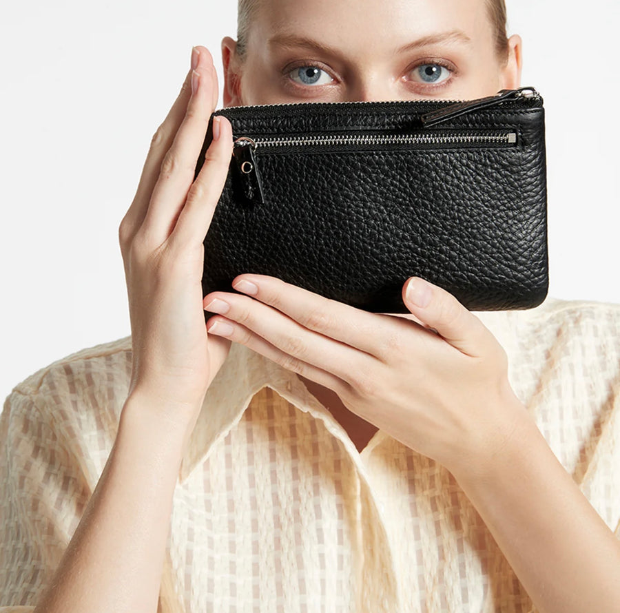 Status Anxiety II SMOKE and MIRRORS zip wallet - black
