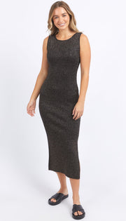 Foxwood II TESSA Metallic Knit Dress - Black
