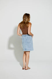 NLJ II HATFIELD Knee Skirt - LW (light indigo)