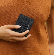 Status Anxiety II TOGETHER For Now Card Wallet - black croc