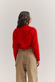 World of Nomads II BELLA Cropped Cashmere Cardi - flame