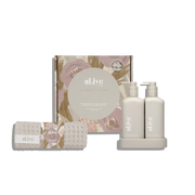 Al.ive II Kitchen Duo - Dishwashing Liquid, Hand Wash + Waffle Towel Gift Set