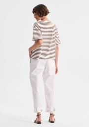 Morrison II ARCHIE Stripe Tee - Mocha/white