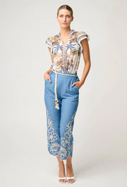 Oncewas II LUMA Flutter Sleeve Top - golden Medina