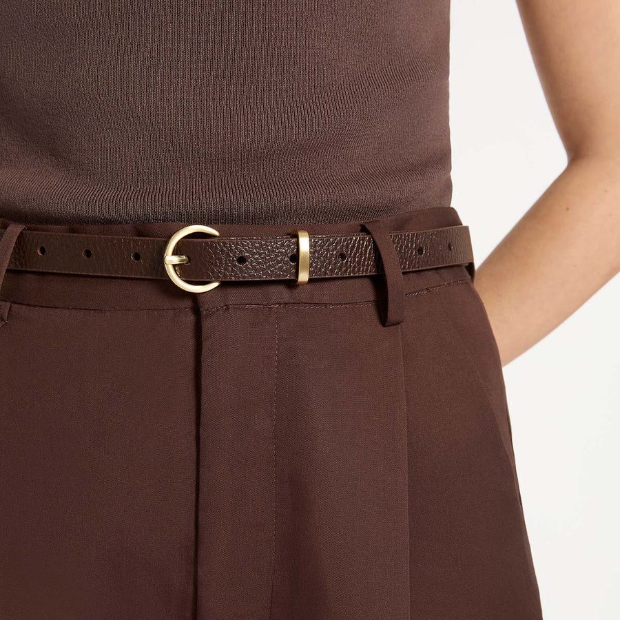 Status Anxiety II HAPPENS ALL THE TIME belt - Choc/Gold