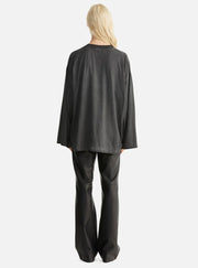 ENA Pelly II ZARA L/S Tee CALLIGRAPHY - charcoal
