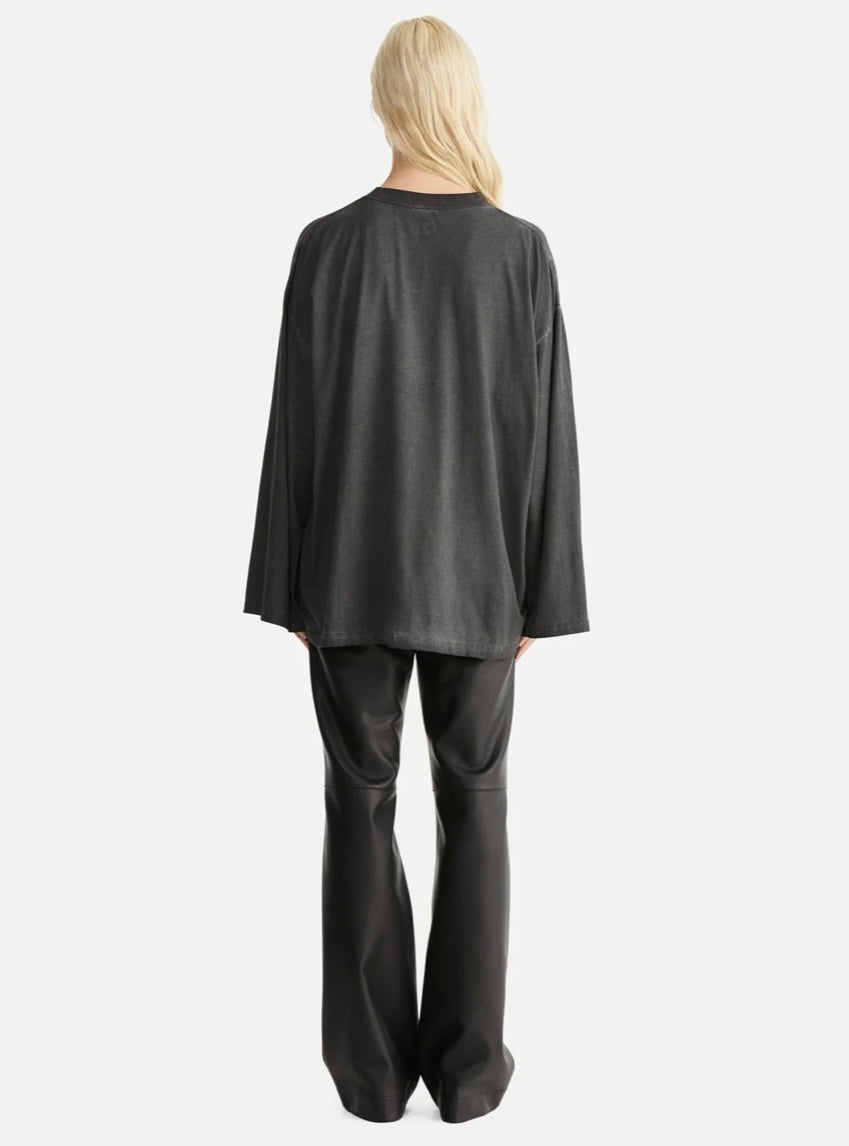 ENA Pelly II ZARA L/S Tee CALLIGRAPHY - charcoal