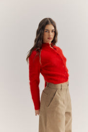World of Nomads II BELLA Cropped Cashmere Cardi - flame