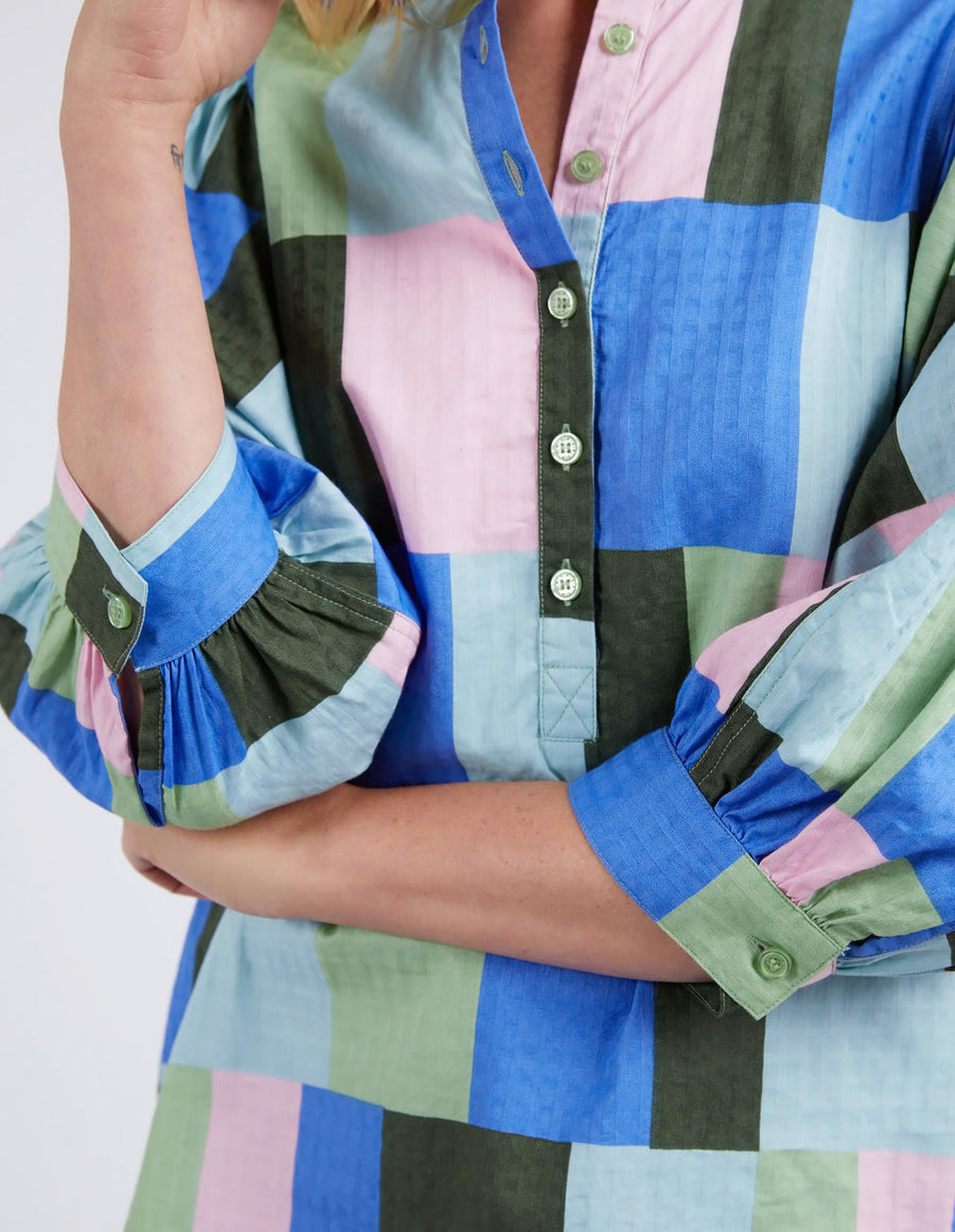 Elm Lifestyle II ODYSSEY Shirt - Blue / Green Print