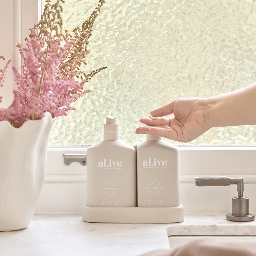 Al.ive II THE RETREAT Wash & Lotion Duo + Hand Cream Gift Set - Sea Cotton & Coconut