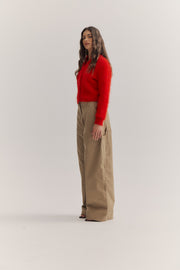 World of Nomads II BELLA Cropped Cashmere Cardi - flame