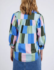 Elm Lifestyle II ODYSSEY Shirt - Blue / Green Print