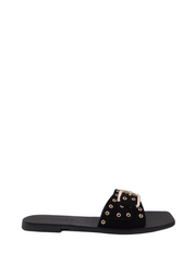 CAVERLEY II Rave Slide Stud - Black Suede