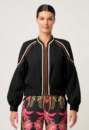 OnceWas II ARABELLA Reversible Viscose Detail Jacket - Anthos Lotos / Black
