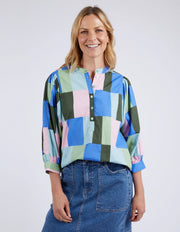 Elm Lifestyle II ODYSSEY Shirt - Blue / Green Print