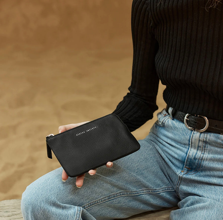 Status Anxiety II SMOKE and MIRRORS zip wallet - black