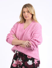 Elm Lifestyle II TALLULAH Cable Knit - Pink Geranium