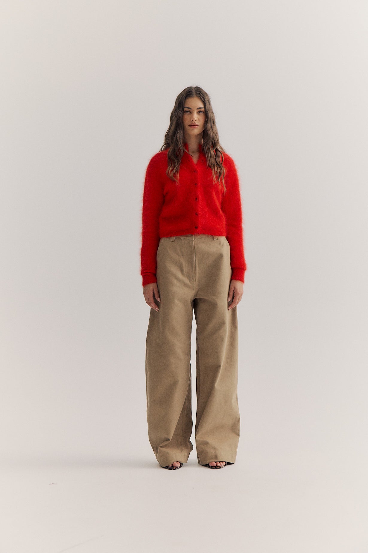 World of Nomads II BELLA Cropped Cashmere Cardi - flame