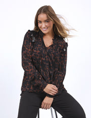 Foxwood II TULLIANA Leopard Blouse