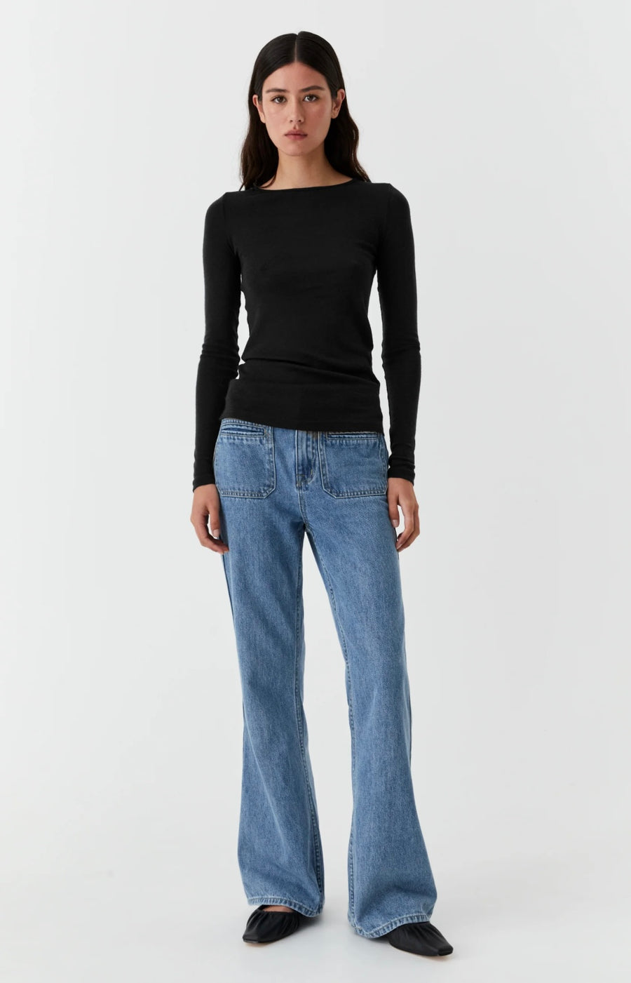 Morrison II MORRI MERINO ROUND NECK - black