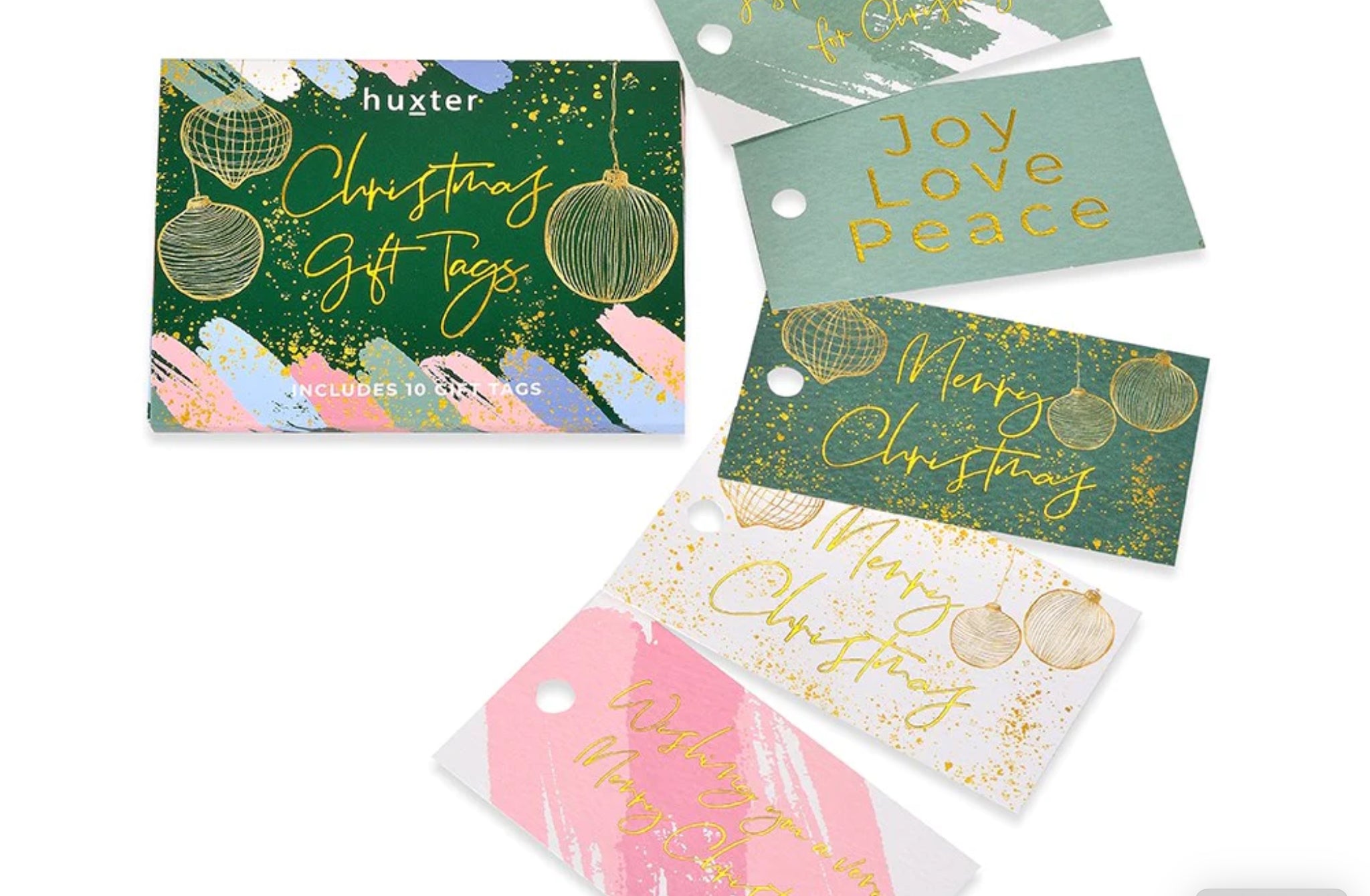 Huxter II GIFT TAGS - Green Baubles - 10 pack