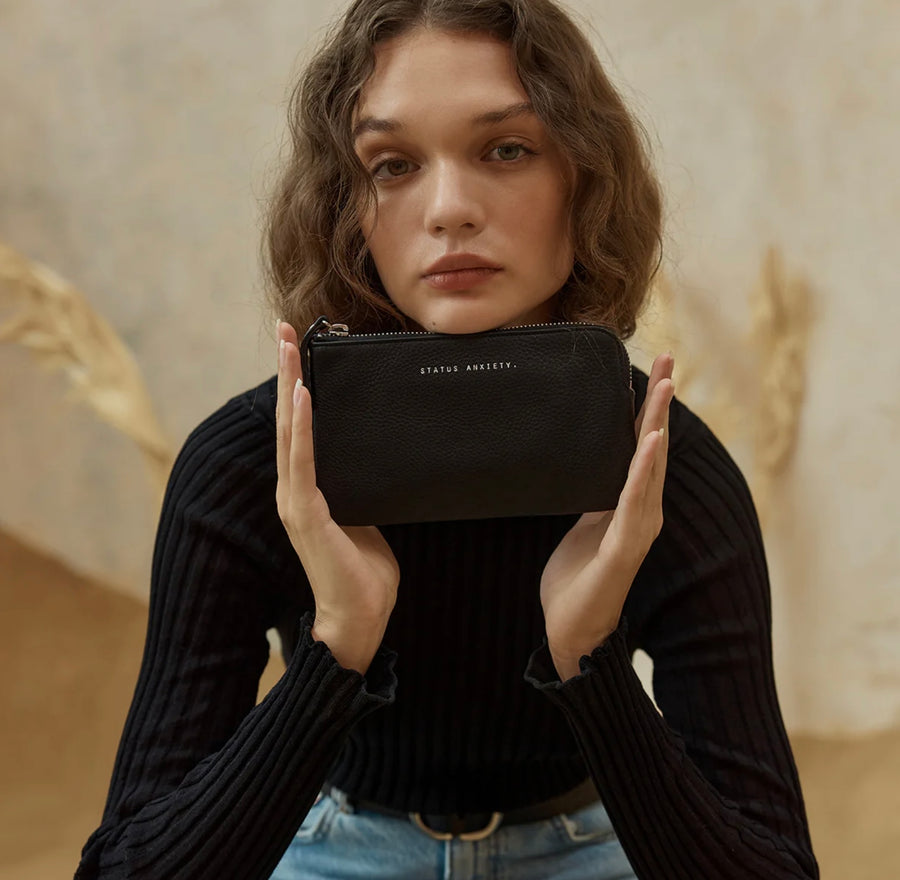 Status Anxiety II SMOKE and MIRRORS zip wallet - black