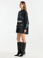 ENA Pelly II SPEEDWAY Tee Dress - Washed Black