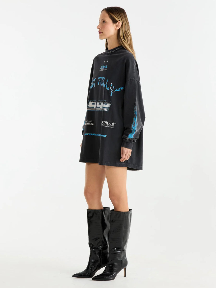 ENA Pelly II SPEEDWAY Tee Dress - Washed Black