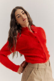 World of Nomads II BELLA Cropped Cashmere Cardi - flame
