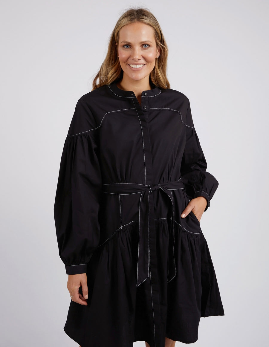 Foxwood II GOLDIE Contrast Stitch Dress - black