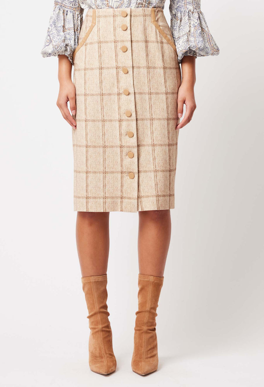OnceWas II Eddie Ponte Skirt - Oatmeal