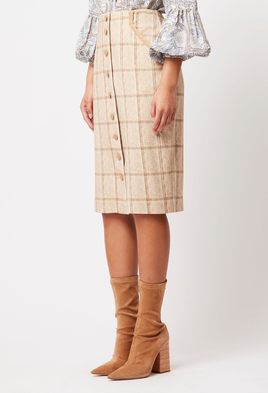 OnceWas II Eddie Ponte Skirt - Oatmeal