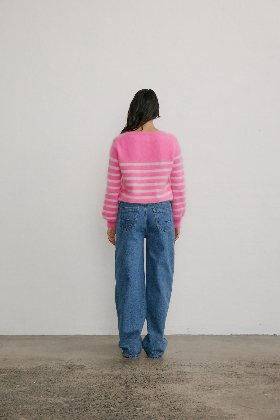 World of Nomads II Tara Stripe Cashmere Crew Knit - Bloom