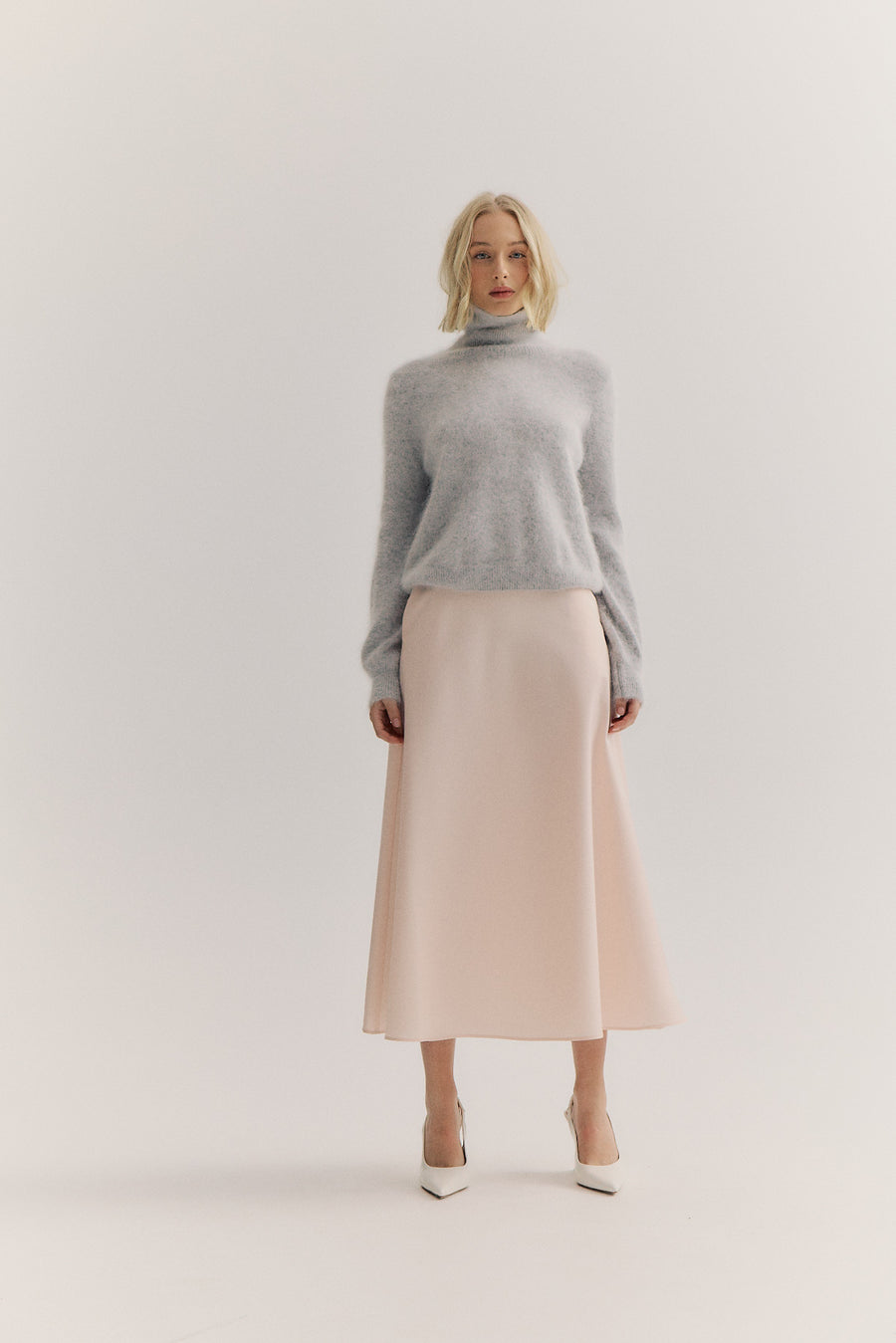 World of Nomads II MAYA Roll Neck Knit - light grey