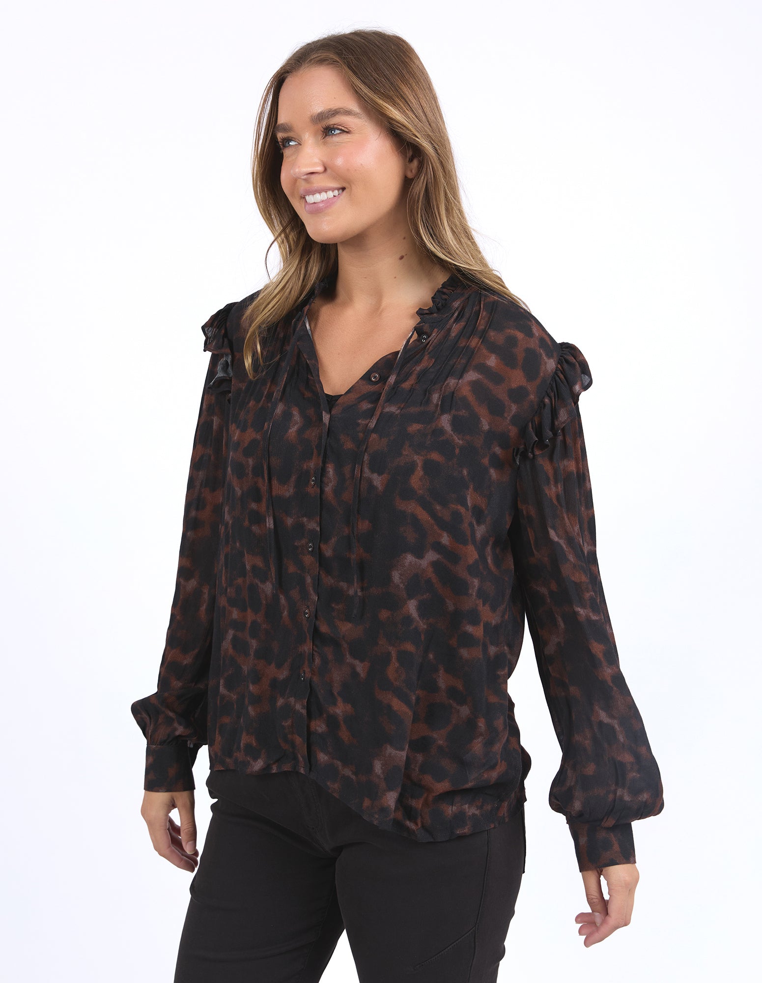 Foxwood II TULLIANA Leopard Blouse