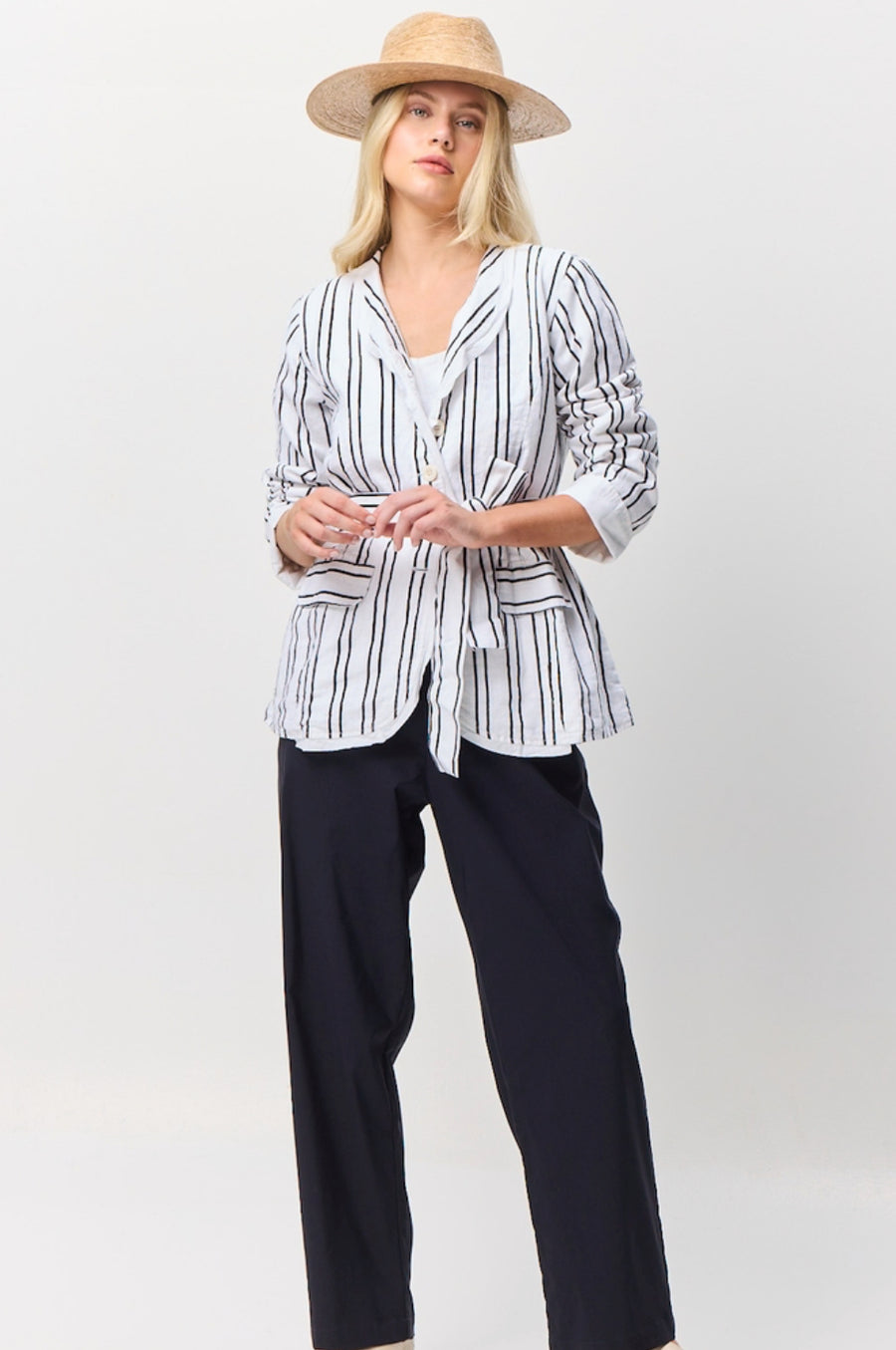 VALIA II MAGNOLIA Jacket - Black/White Stripes