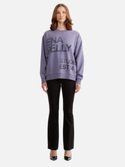 ENA Pelly II LOLA Oversized Sweater Stamped logo - Dark Iris