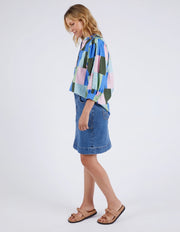Elm Lifestyle II ODYSSEY Shirt - Blue / Green Print
