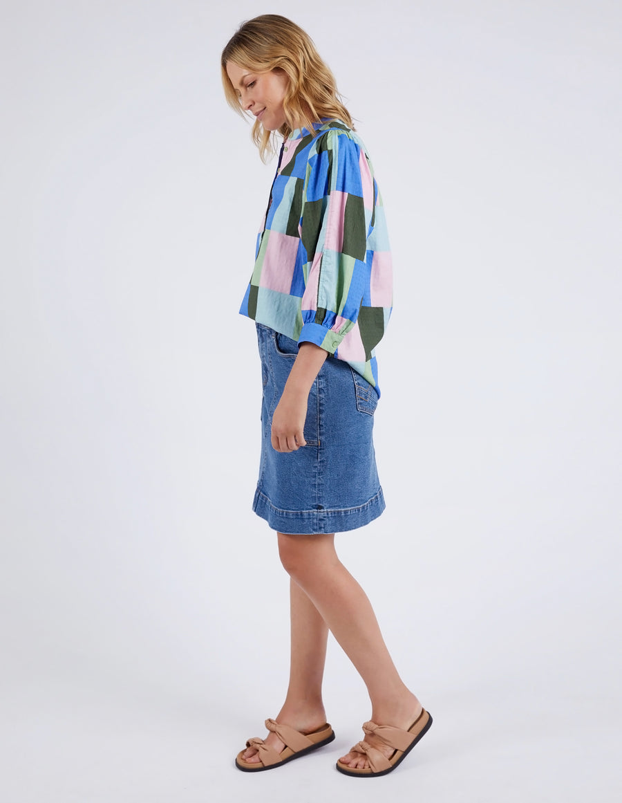 Elm Lifestyle II ODYSSEY Shirt - Blue / Green Print