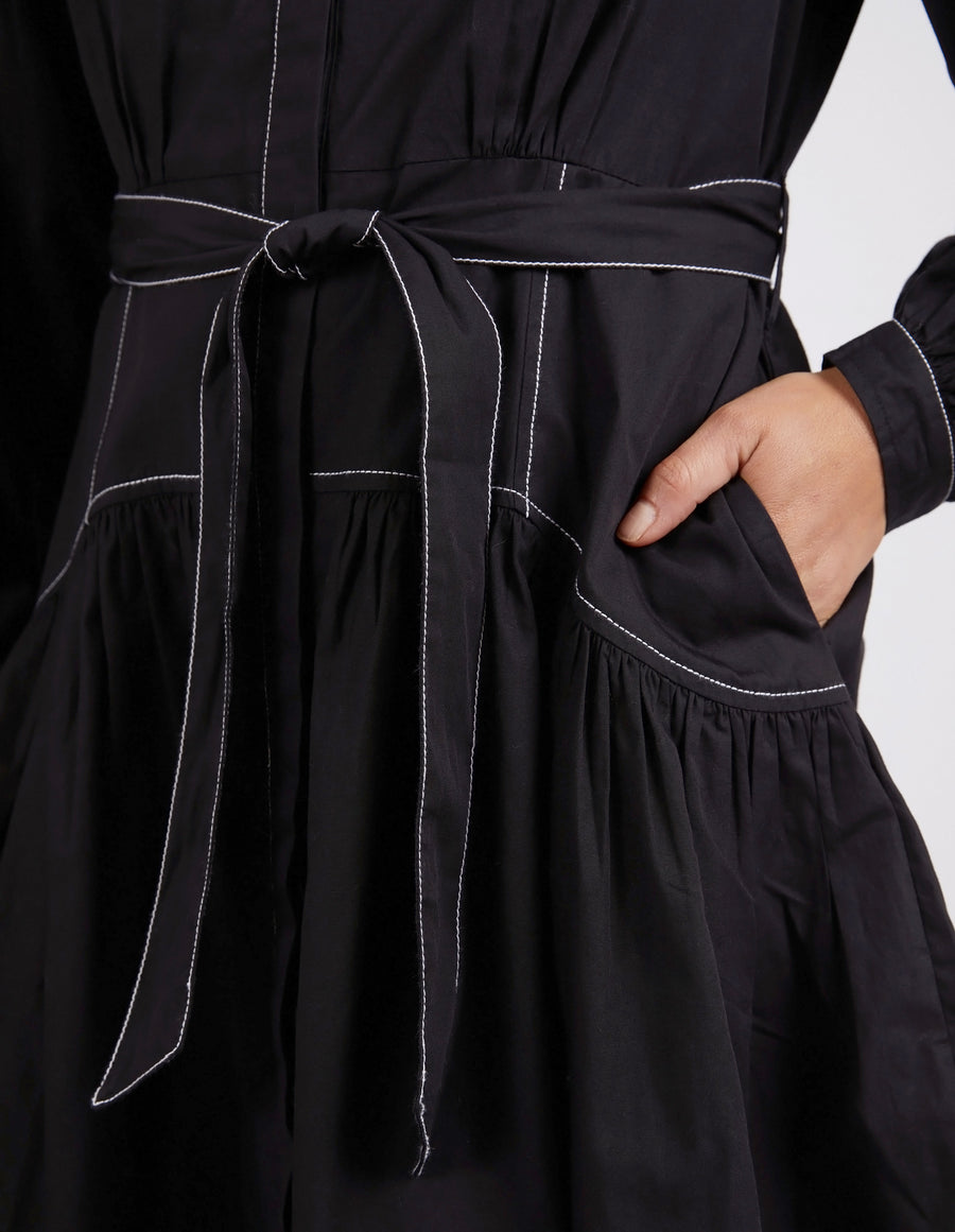 Foxwood II GOLDIE Contrast Stitch Dress - black