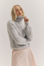 World of Nomads II MAYA Roll Neck Knit - light grey