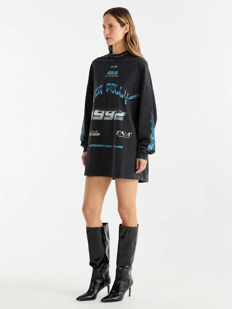 ENA Pelly II SPEEDWAY Tee Dress - Washed Black