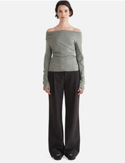 ENA Pelly II OFF THE SHOULDER Top - olive
