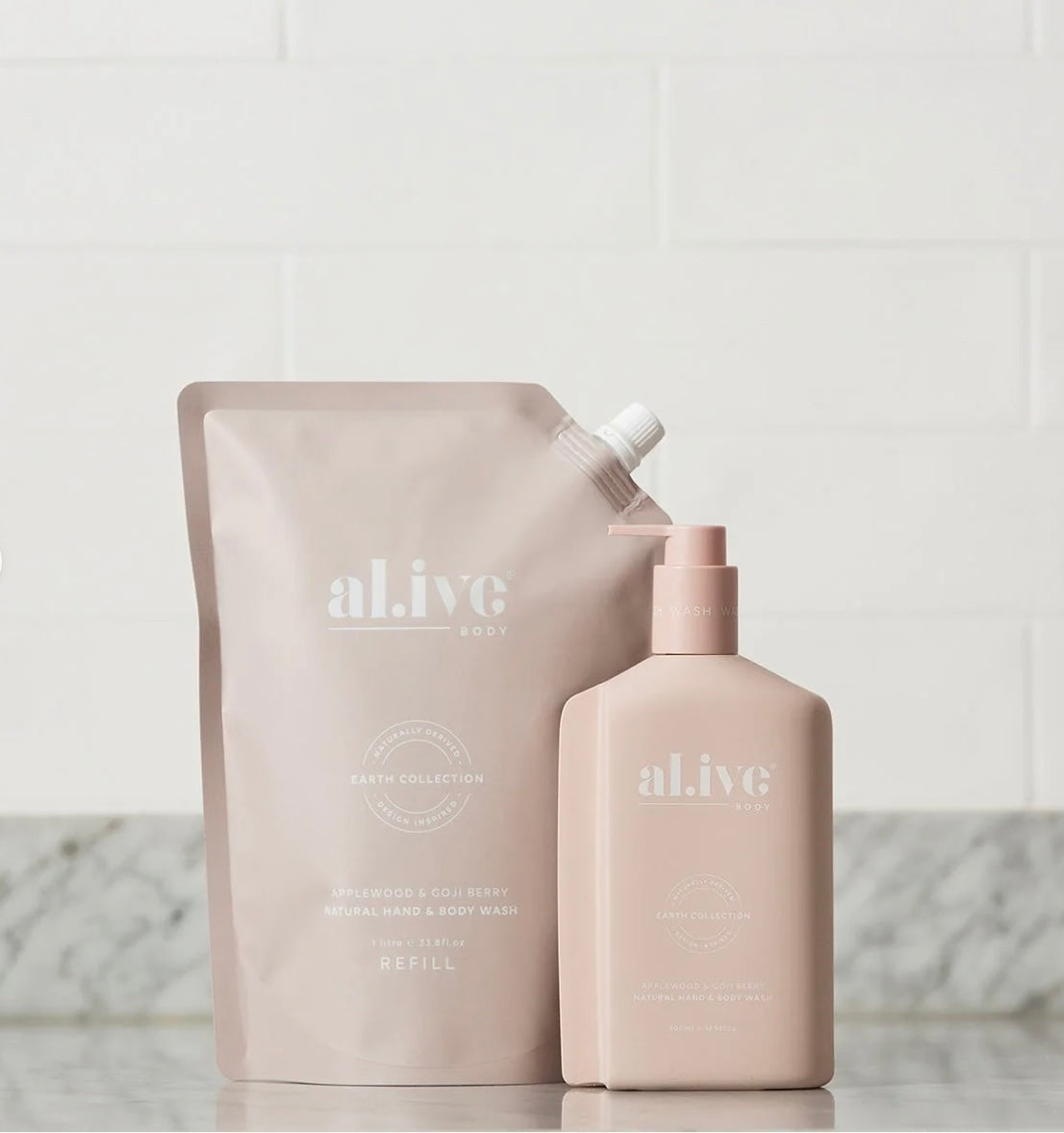 Al.ive II 1 Litre REFILL Hand & Body Wash - applewood & goji berry