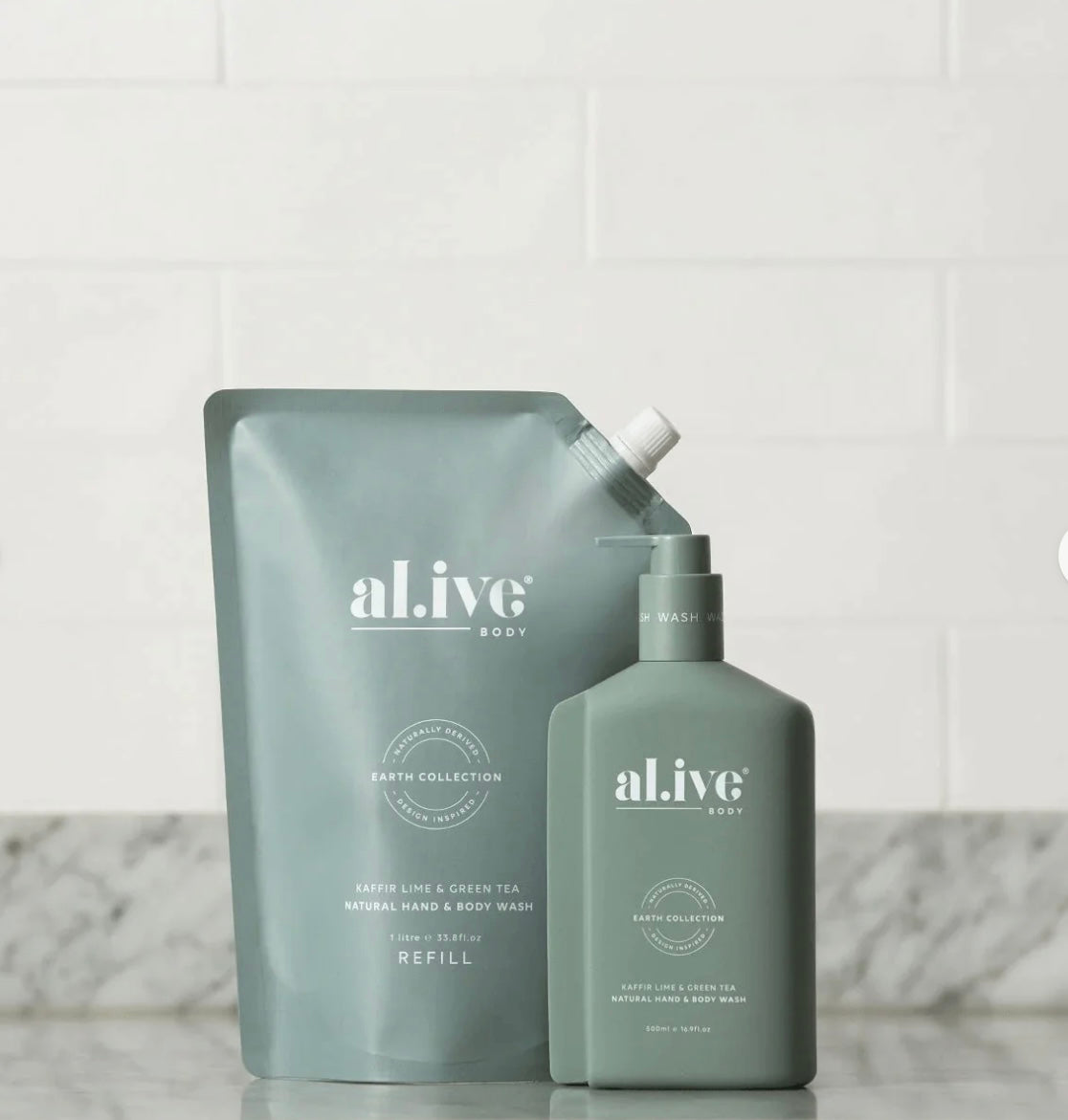 Al.ive II 1lt REFILL Wash - KAFFIR LIME & Green Tea