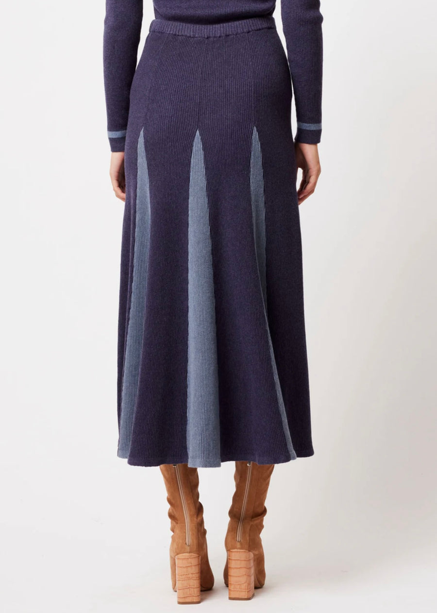 OnceWas II NOVA MERINO WOOL KNIT SKIRT - INK/STORM